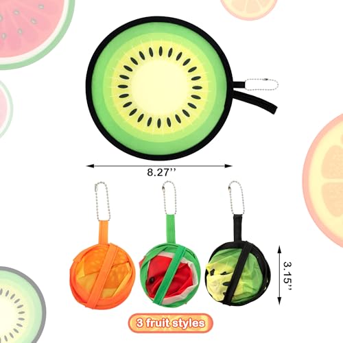 Quacc 3 PCS Round Folding Hand Fans - Fruit Style Designs