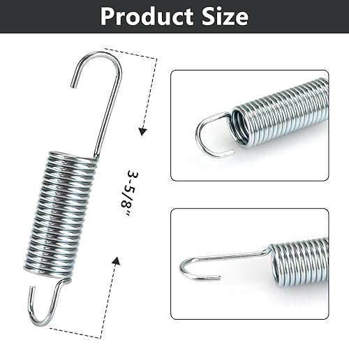 3-5/8 Inch Recliner Mechanism Tension Springs - Long Neck Hook (2 Pack)