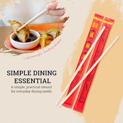 100 Pairs of 9-Inch Bamboo Chopsticks - High-Quality Disposable Utensils