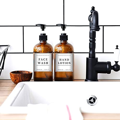36PCS White Waterproof Labels for Soap & Shampoo Dispensers