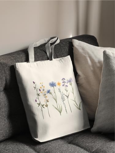 Aesthetic Cotton Canvas Tote Bag for Women - Reusable & Stylish