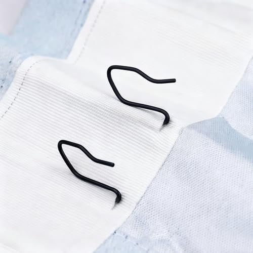 Heavy Duty Stainless Steel Curtain Hooks 60 Pack - 1.3 Inch Black