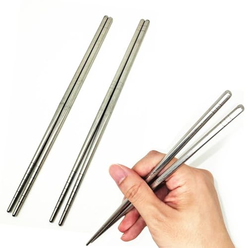 Koolemon Stainless Steel Chopsticks - 2 Pairs, Reusable, Dishwasher Safe