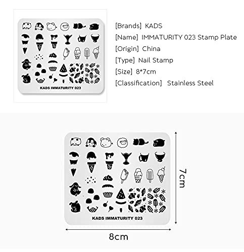Rolabling Stainless Steel Nail Stamping Plate Summer Ice Cream IM023