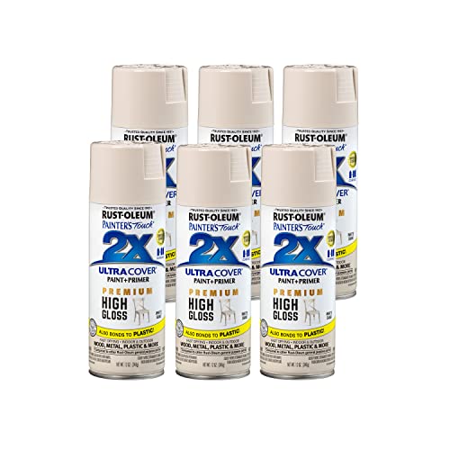 Rust-Oleum Painter's Touch 2X Ultra Cover Spray Paint, High Gloss White Sand
