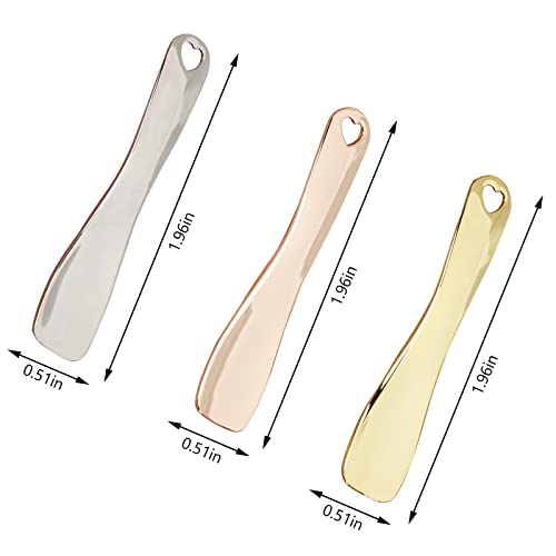 Metal Cosmetic Spatula 3-Pack - Zinc Alloy Skincare & Cream Scoops
