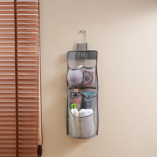 ALYER Hanging Mesh Storage Organizer - 22" Gray Shower Caddy & Closet Net