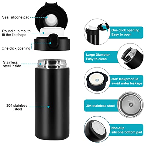 YINJAM Insulated Stainless Steel Travel Mug - 15.2 Oz Leakproof Coffee Bottle