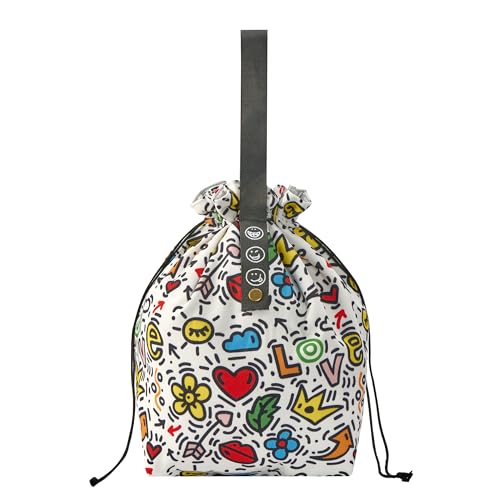 Insulated Canvas Lunch Bag with Drawstring Closure for Women