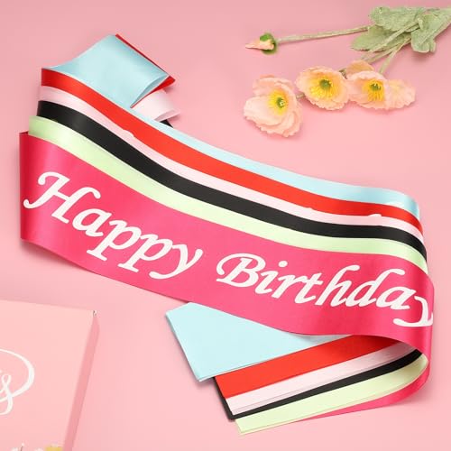 PATIKIL Pink Birthday Girl Satin Sash 2-Pack for Women Party Decorations