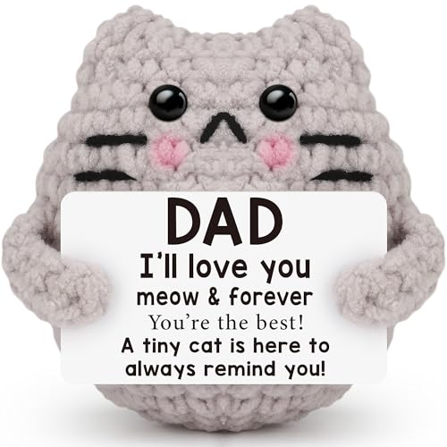 Handmade Crochet Cat Decor - Heartfelt Gift for Dad