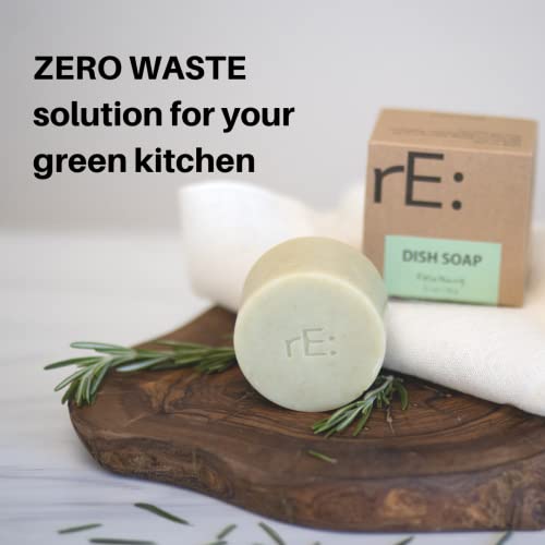 RE: Eco-Friendly Dish Soap Bar with Loofah Holder - Rosemary Scented, 5.1 oz