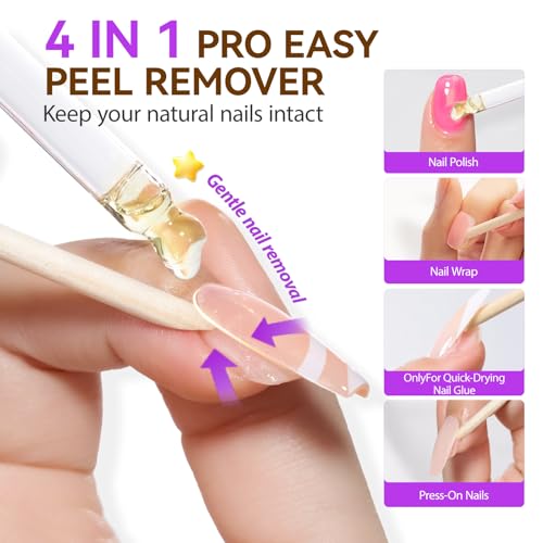 Gelike ec Nail Glue Remover Oil: No Acetone Gentle Off for Tips |