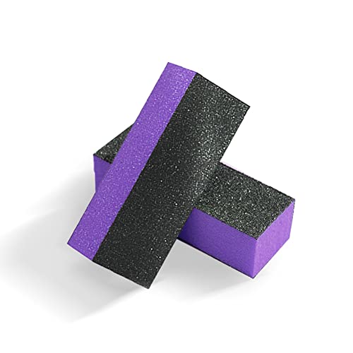 SKYPIA 3-Sided Nail Buffer Blocks - Purple Sanding Polishing Files (2 Pack)