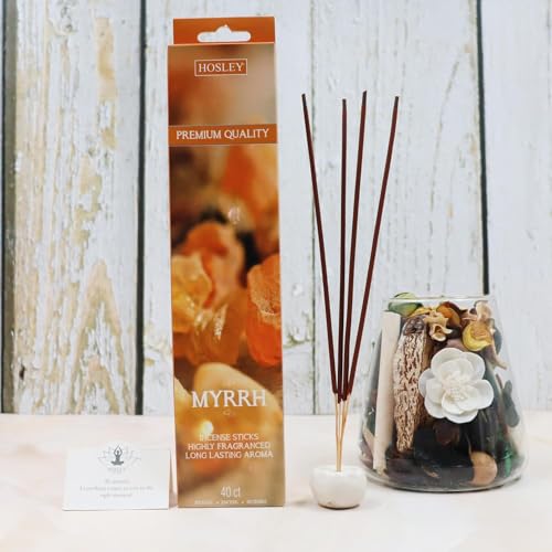 Hosley Myrrh Incense Sticks – 40 Pack for Meditation & Aromatherapy