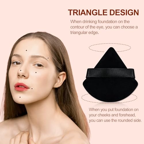Flytianmy 9-Piece Triangle Makeup Powder Puffs for Face and Body