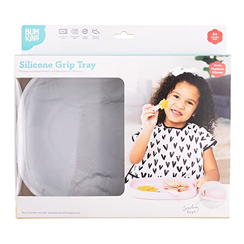 Bumkins Silicone Suction Tray for Toddlers - Marble A6 - Non-Slip Dish