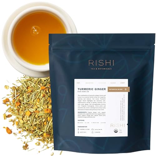 Rishi Tea Organic Turmeric Ginger Loose Leaf Tea - 1lb, Caffeine-Free, Herbal Blend