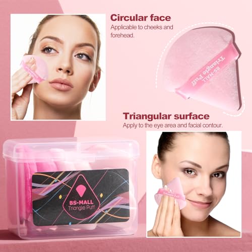 BS-MALL Pink Powder Puff and Mini Makeup Sponge Set - 12 Pack