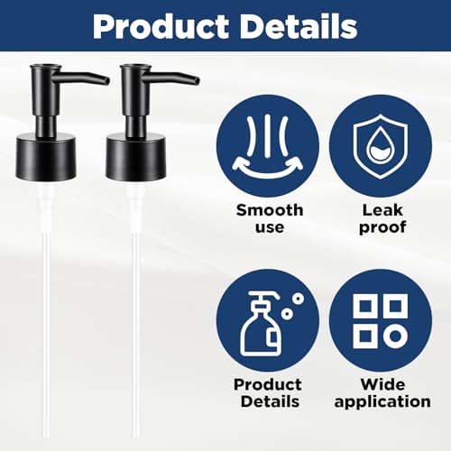 Leak Proof Soap Pump Replacement for 28/400 Bottles - 2 Pack