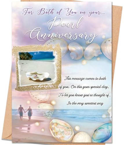 30th Wedding Anniversary Card for Couples - Elegant Pearl Design