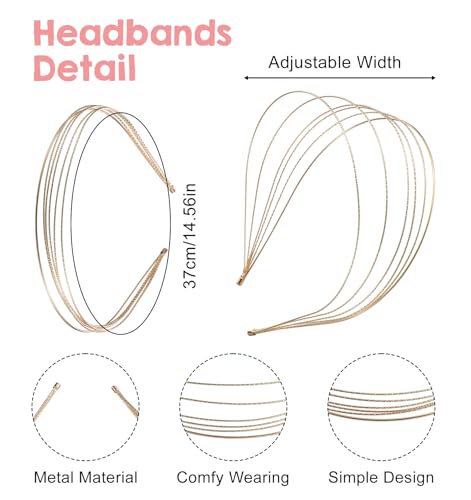 Metal Headbands 2-Pack - Thin Wire Minimalist Hair Accessories
