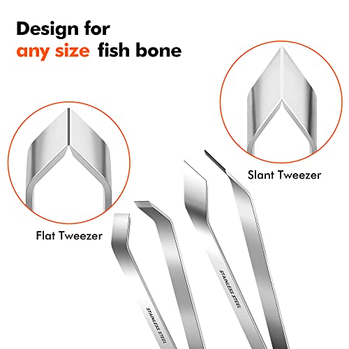 Rainspire Stainless Steel Fish Bone Tweezers Remover Tool Set