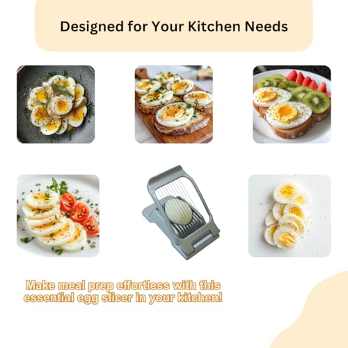 Annie & Mia Egg Slicer - Stainless Steel Wires Multi-Use Kitchen Cutter for Hard Boiled Eggs, Strawberries, Kiwi, and More