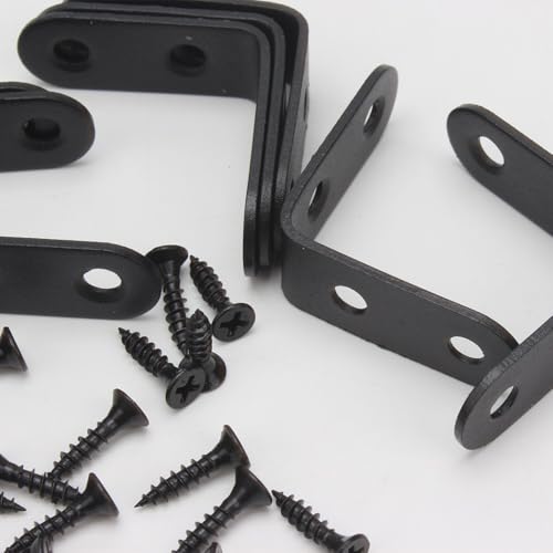 40PCS Heavy-Duty Stainless Steel L Brackets 1.57x1.57 Inch with 80 Screws for Furniture Support