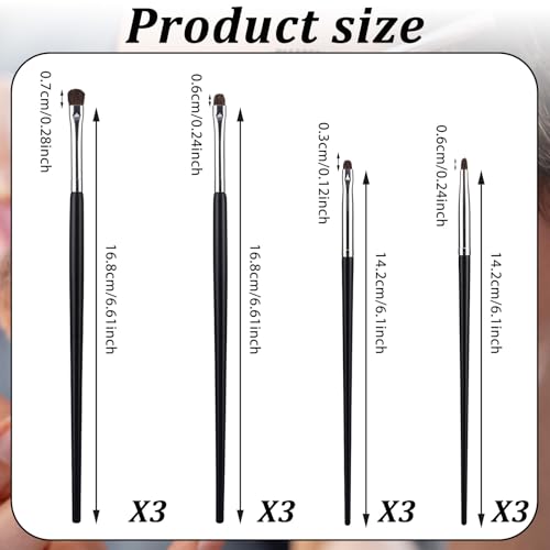 4-Piece Mini Eye Makeup Brush Set for Eyeshadow Eyeliner and Concealer