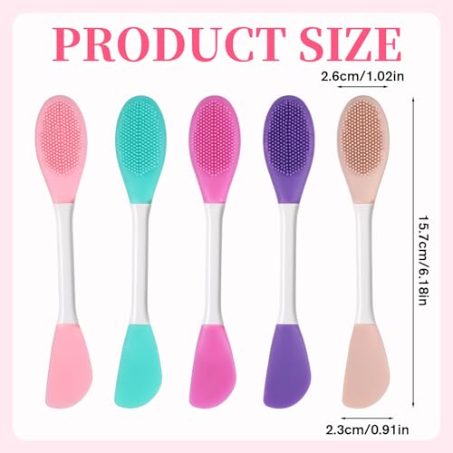 5-Pack 2-in-1 Facial Cleansing Brush & Silicone Mask Applicator