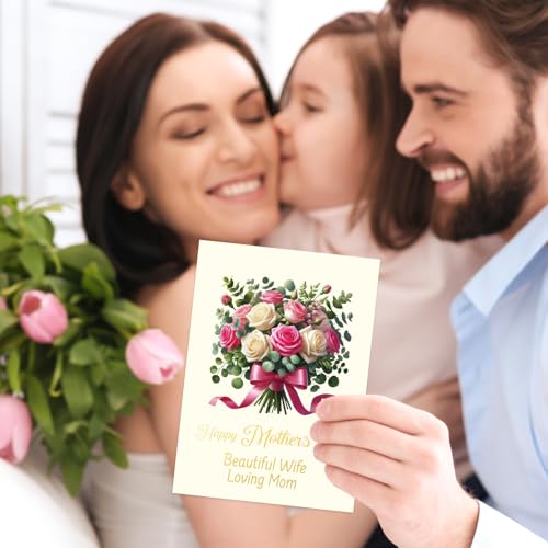 Happy Mother's Day Card for Wife with Poem & Envelope - 5x7