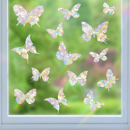56 Pcs Rainbow Prism Window Stickers for Bird Strike Prevention