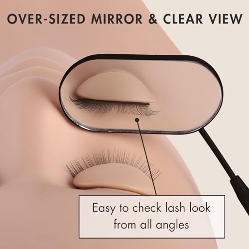 Embagol Large Lash Mirror for Eyelash Extensions Stainless Steel Black
