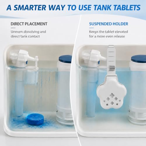Adjustable Toilet Tank Tablet Holder with Stainless Steel Hook