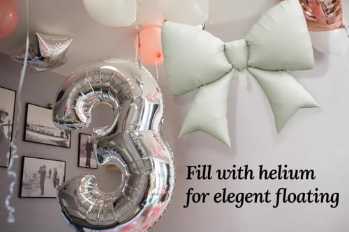 Jumbo Beige Bow Balloons - 2 Pack Birthday Party Decorations