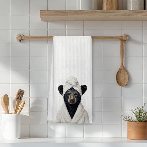 Black Bear Hand Towels – 16x24 Inch, Wild Animal Decor, 02color