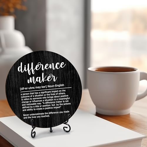 Difference Maker Wood Sign with Stand, Inspirational Office Decor