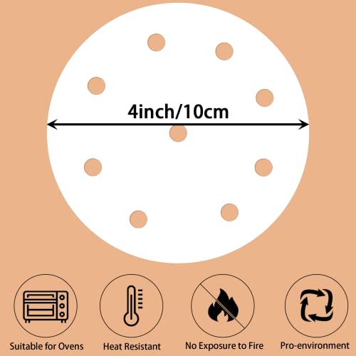 200 Pcs 4-Inch Air Fryer Parchment Paper Liners - Nonstick & Heat-Resistant