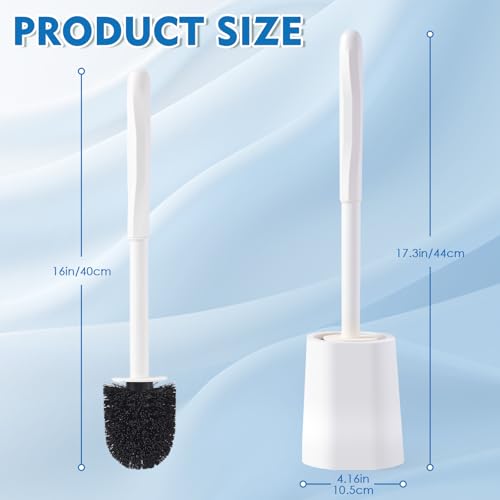 Toilet Brush and Holder Set - 2 Pack with Ergonomic Handle for Deep Cleaning
