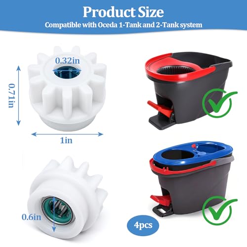 4-Pack Spin Mop Bucket Replacement Gears for O-Cedar & More