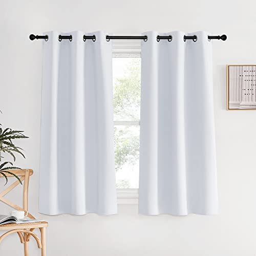 NICETOWN Greyish White Blackout Curtains - 34x60 in, 2 Panels