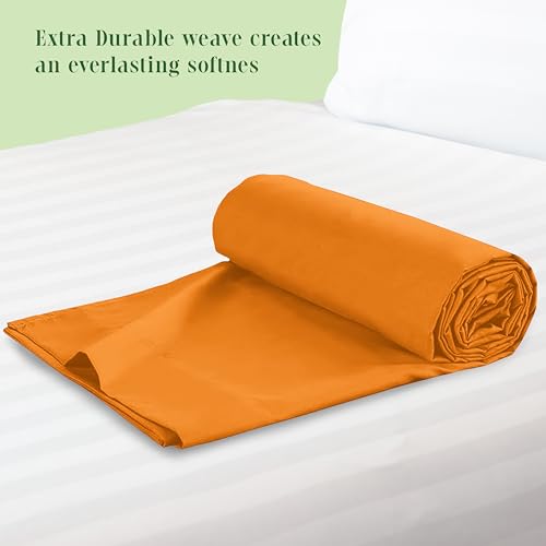 Elegant Comfort California King Flat Sheet - 1500 Thread Count, Orange