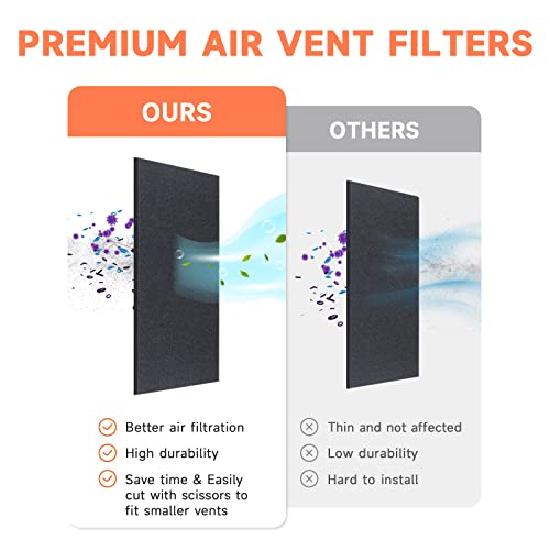 Activated Charcoal Air Vent Filters 4x12 Inch - 6 Pack