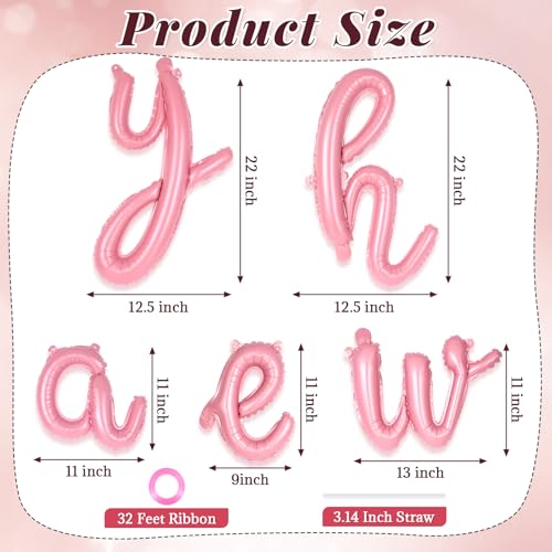 16 Inch Pink Yee Haw Foil Balloon Banner for Western Rodeo Parties