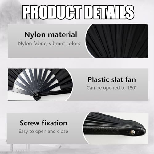 Blue 13-Inch Folding Fan for Line Dancing & Performances
