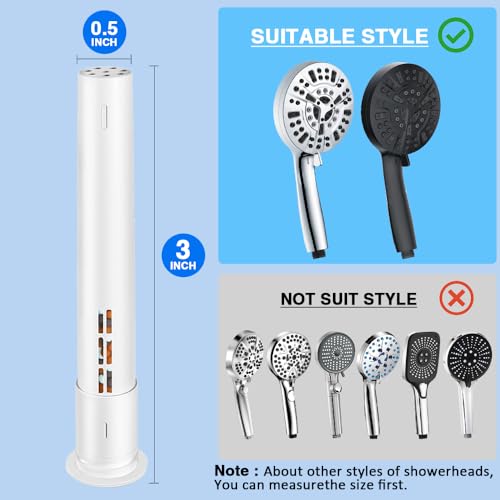 Amorix 2 Pack Handheld Shower Filter for Hard Water - White, Replacement Set