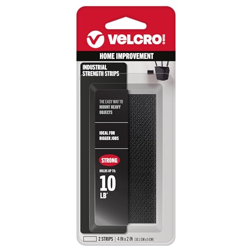 VELCRO Industrial Strength Adhesive Fasteners - Heavy Duty, 10 lbs Capacity, 2 Count