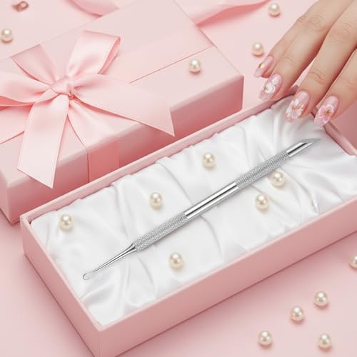 Metal Cuticle Pusher and Scraper Tool with 5 Sandpaper Sheets