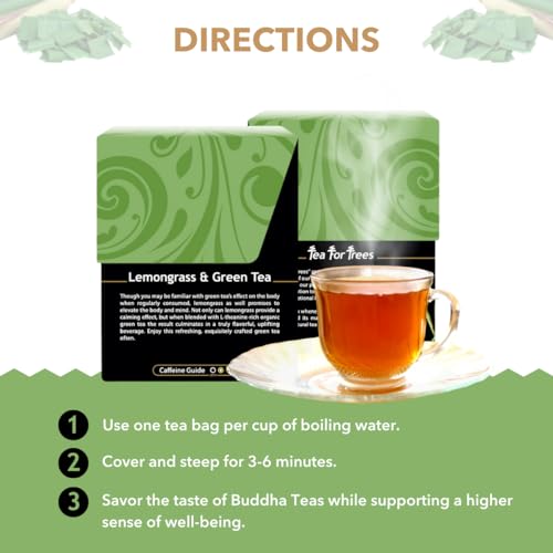 Buddha Teas Organic Lemongrass Green Tea - 18 Tea Bags